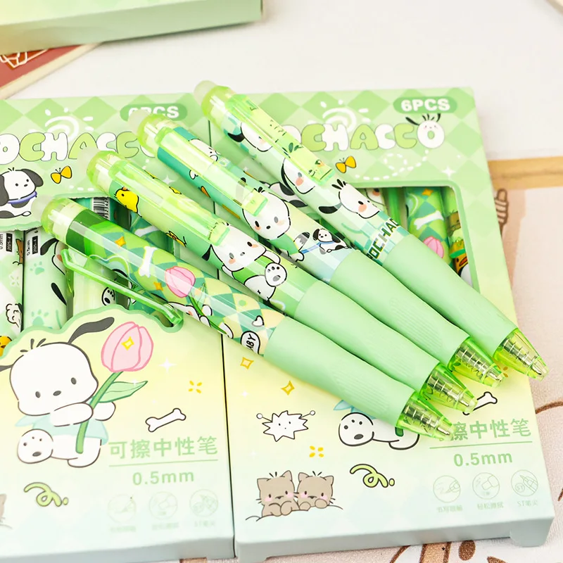 أقلام جل، 6 قطع/مجموعة إصدار محدود عالمي، قلم جل مسح عالي الجودة ST أسود 0.5 مم، أدوات مكتبية للمدرسة