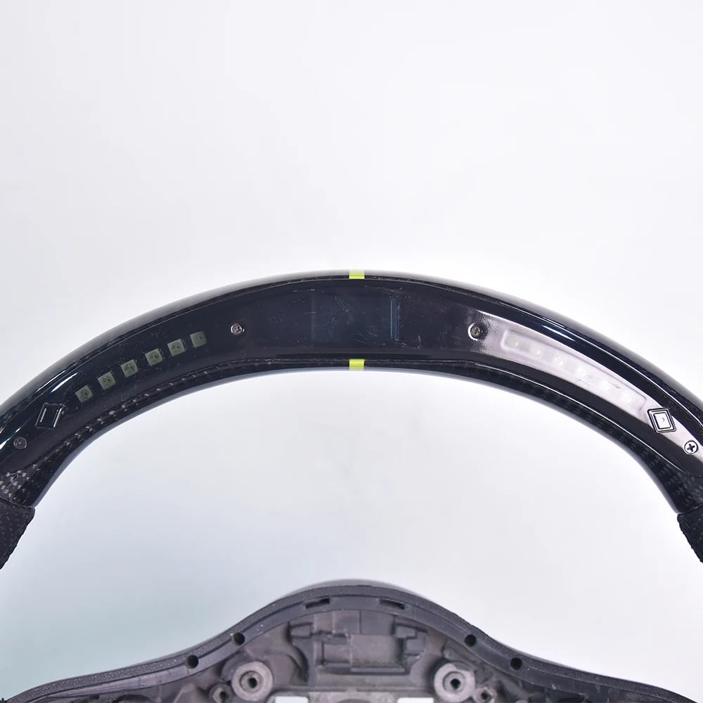 Custom Carbon Fiber Steering Wheel With Programmable RGB LED For Mercedes Benz 809, Premium Leather Wrapped