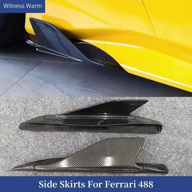 Mathiateurs de judas latéraux modifiés en fibre de carbone, jupes latérales, tabliers, rabats, garde-boue, convient pour Ferrari 488, GTB, Spider, haute qualité