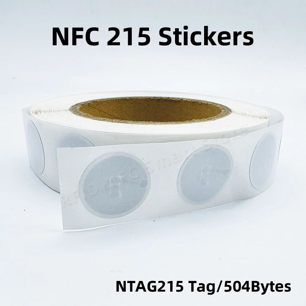 NFC 태그 NFC215 라벨 NTAG 215 스티커 태그, RFID 스티커, 명함 게임 블루투스 URL용, 모든 NFC 휴대폰용, 14443A, 13.56MHz