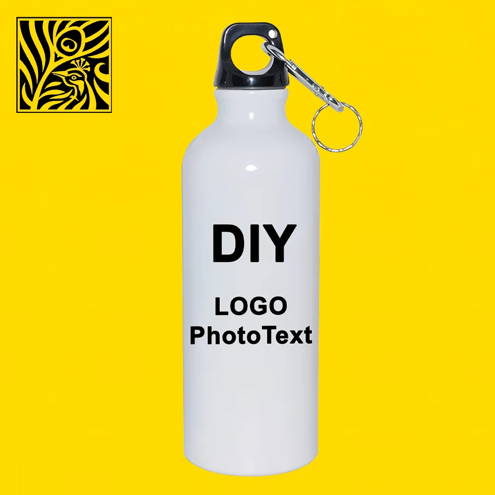 Diy Sports Water Bottle Can Be Customized Logo Text Photo Color Printing Outdoor Cycling Hiker Aluminum Personal Gift Souvenir