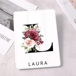 Customiz Name Floral Letters for iPad 9th Generation Case 10.9 10th 12.9 Inch Pro 2021 Mini 5 6 Air 2 3 4 10.2 iPad 8th Cases