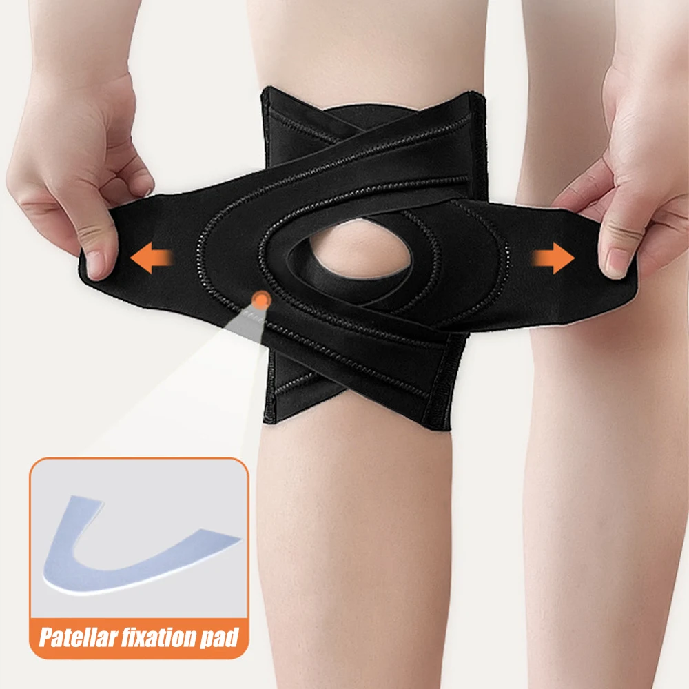 1 Stück Kniebandage mit Seitenstabilisatoren, Knieunterstützung für Meniskusriss Knieschmerzen ACL MCL Arthritis Verletzungserholung für Männer & Frauen