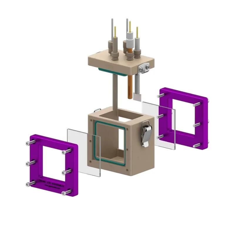 Sealed Square Quartz Electrochemical Cell for Lab Electrode Analysis Experimental Accessory