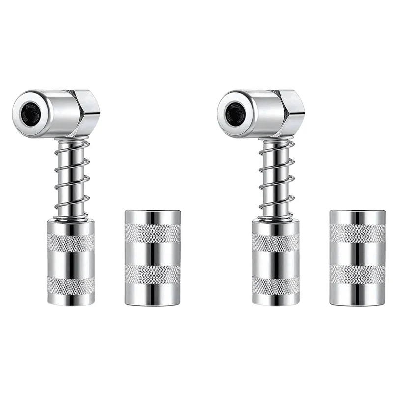 

B07A-2X Grease Nozzle Adapter Grease Gun- Accessory 90 Degree Grease Coupler Adapter With Sleeve 3 Jaw Angle Grease Tool