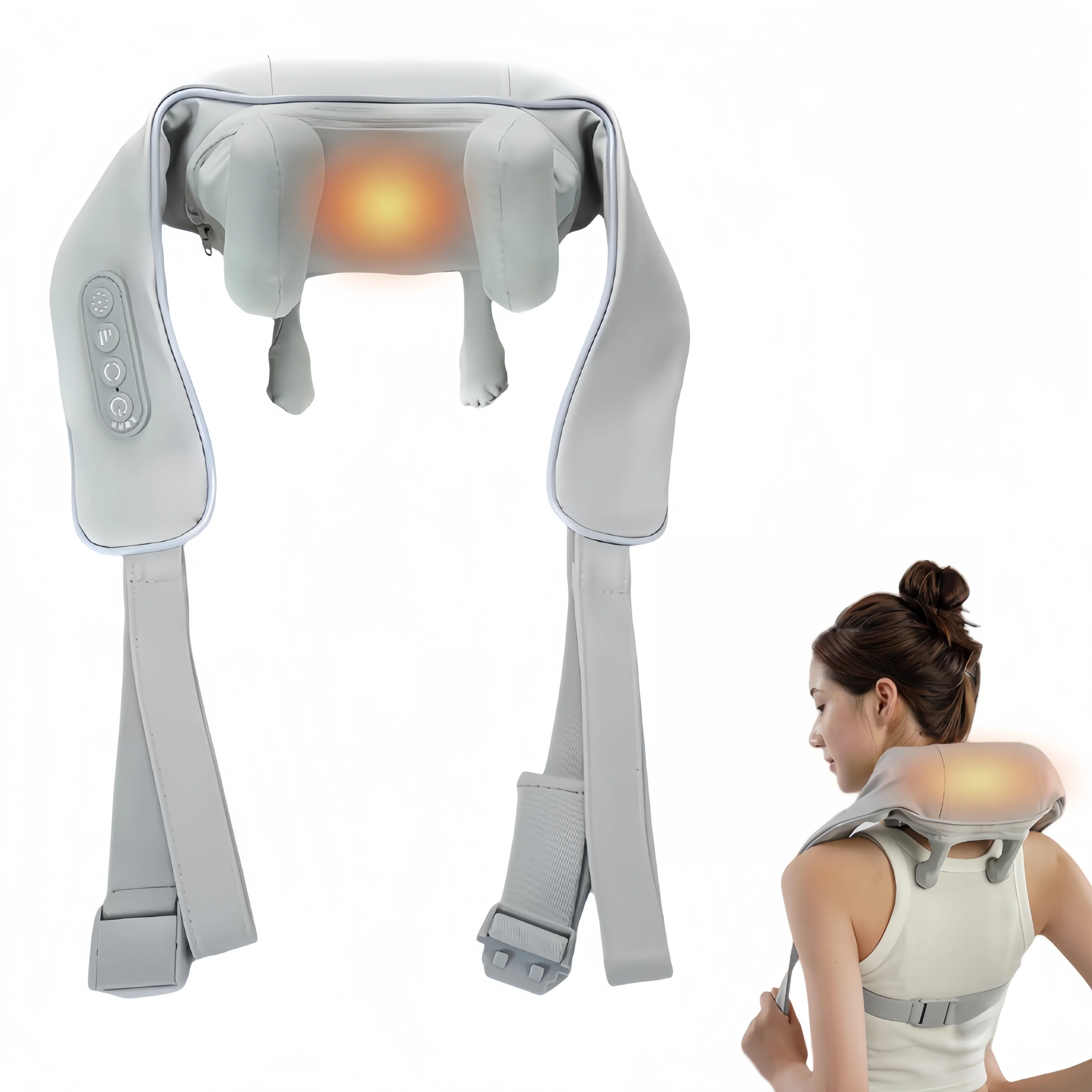 Wireless Neck and Back Massager Electric Neck Shoulder Massager, 6D Shiatsu Kneading Massage Shawl Cervical Trapezius Massager