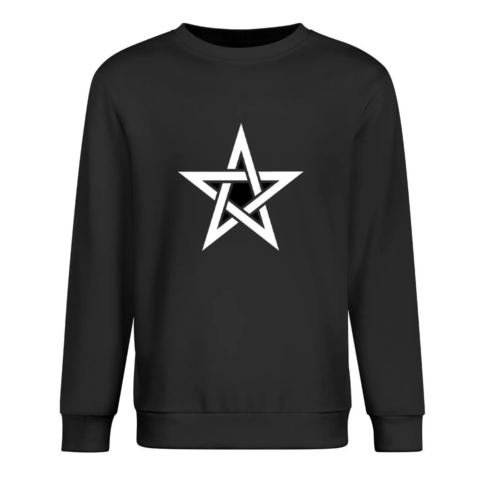 

White Upright Pentacle Pentagram Witchcraft And Wicca Pullover male clothes men's sweat-shirt tracksuits sports sweatshirt man