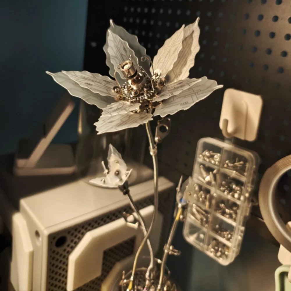 Flower Metal Puzzle Model High Difficulty Figurine Miniature DIY Self-assembly Decoration Craft Gift