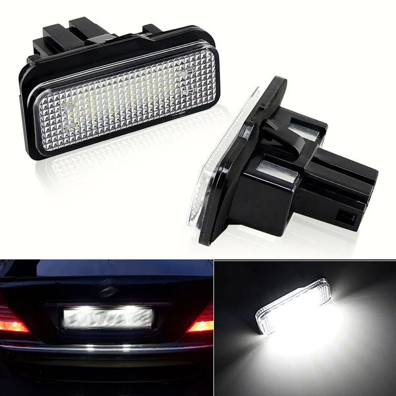 

White Canbus Led License Plate Lights Rear Fits For Benz C E CLS-Class W203 W211 W219 SMD