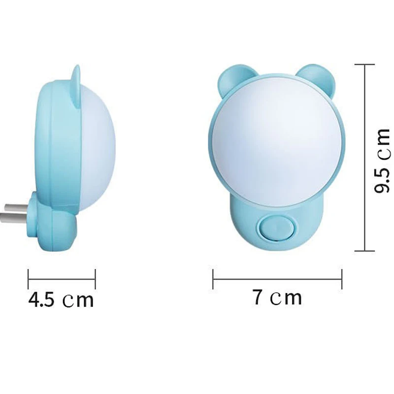 Lampada da comodino luce notturna spina europea luce notturna a LED 220V lampada da camera da letto regalo per bambini lampada da notte carina per corridoio WC