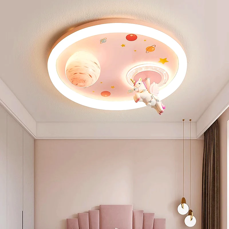 Nordic home decoration salon pink bedroom decor smart led lamp lights for room dimmable Ceiling light lamparas indoor lighting