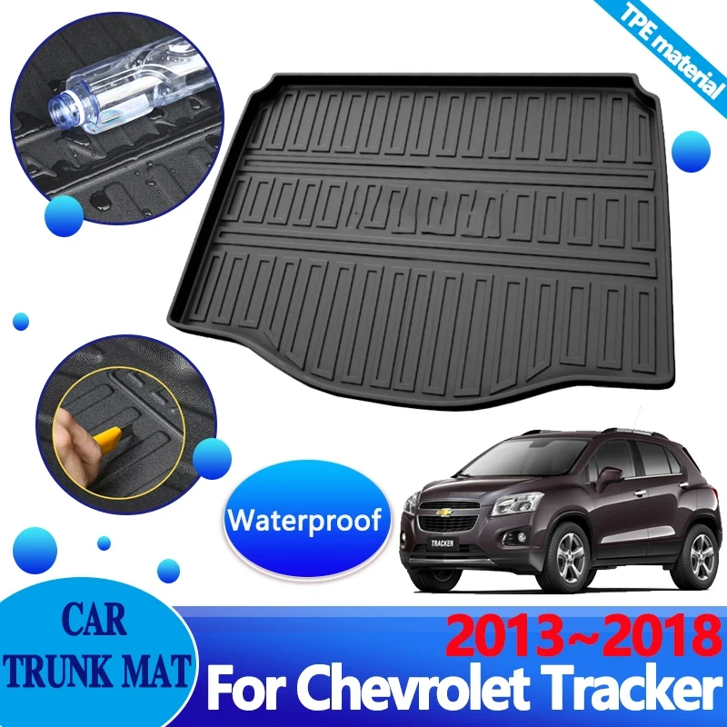 Car Trunk For Chevrolet Tracker 2018 Accessories Holden Holden Trax TPE 2013~2017 Floor Mats Cover Anti-dirty Carpet Storage Pad