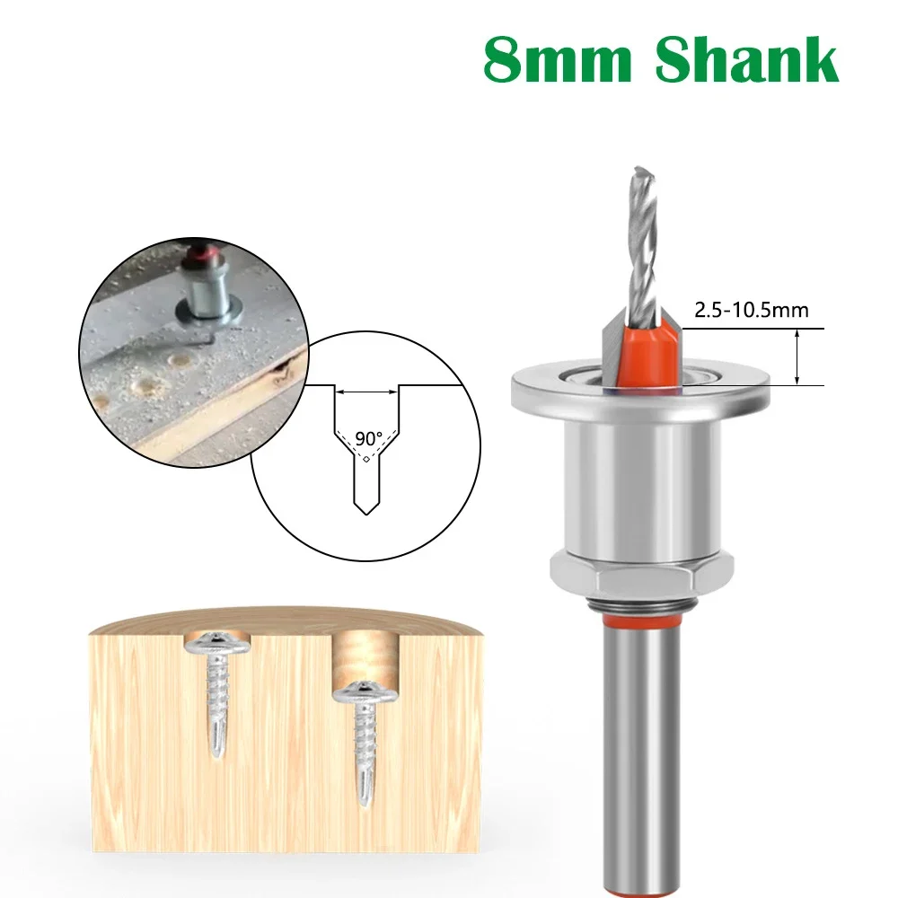 8mm golonka HSS Router do obróbki drewna frezarka frezarka frezarka śruba remonia wiertła koronowe do wiercenia w drewnie