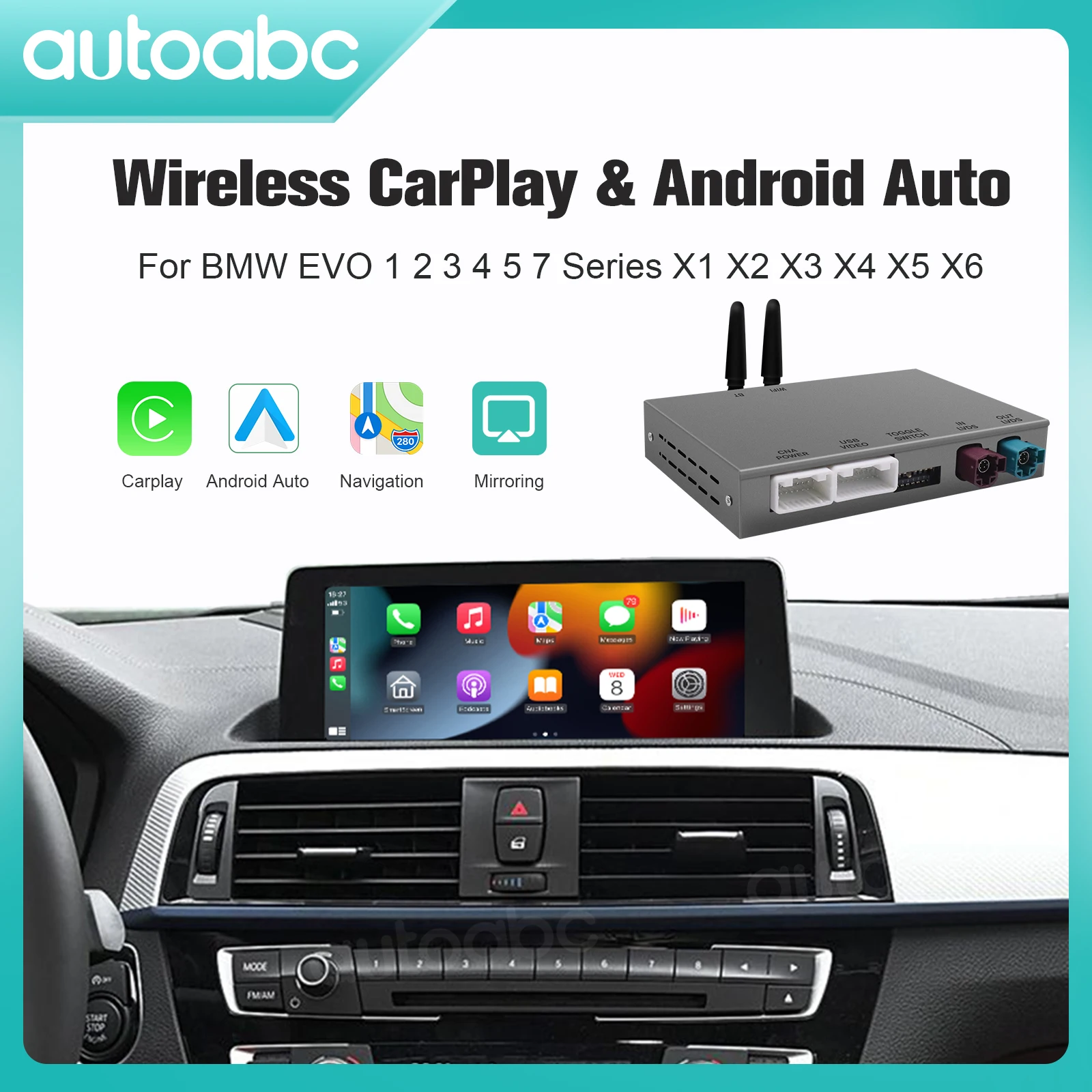 AUTOABC Wireless CarPlay для BMW EVO X5 F15 F85 X6 F16 F86 G01 2017-2019 с Android Mirror Link AirPlay Carplay Support Touch