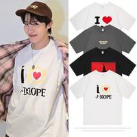 New JHOPE Zheng Haoxi 2025 Concert North America Peripheral Short Sleeved T-shirt Summer Pure Cotton Top Supporting Men  Women