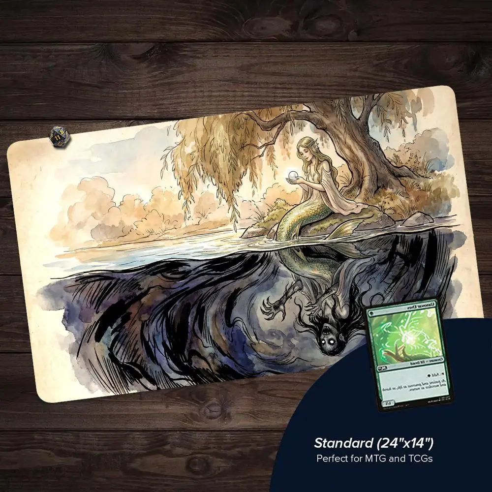 

Siren's Fantasy MTG Playmat Magic Card Mat with Stitched Edge Non-Slip Durable Tabletop playmat Board Game Mat for TCG