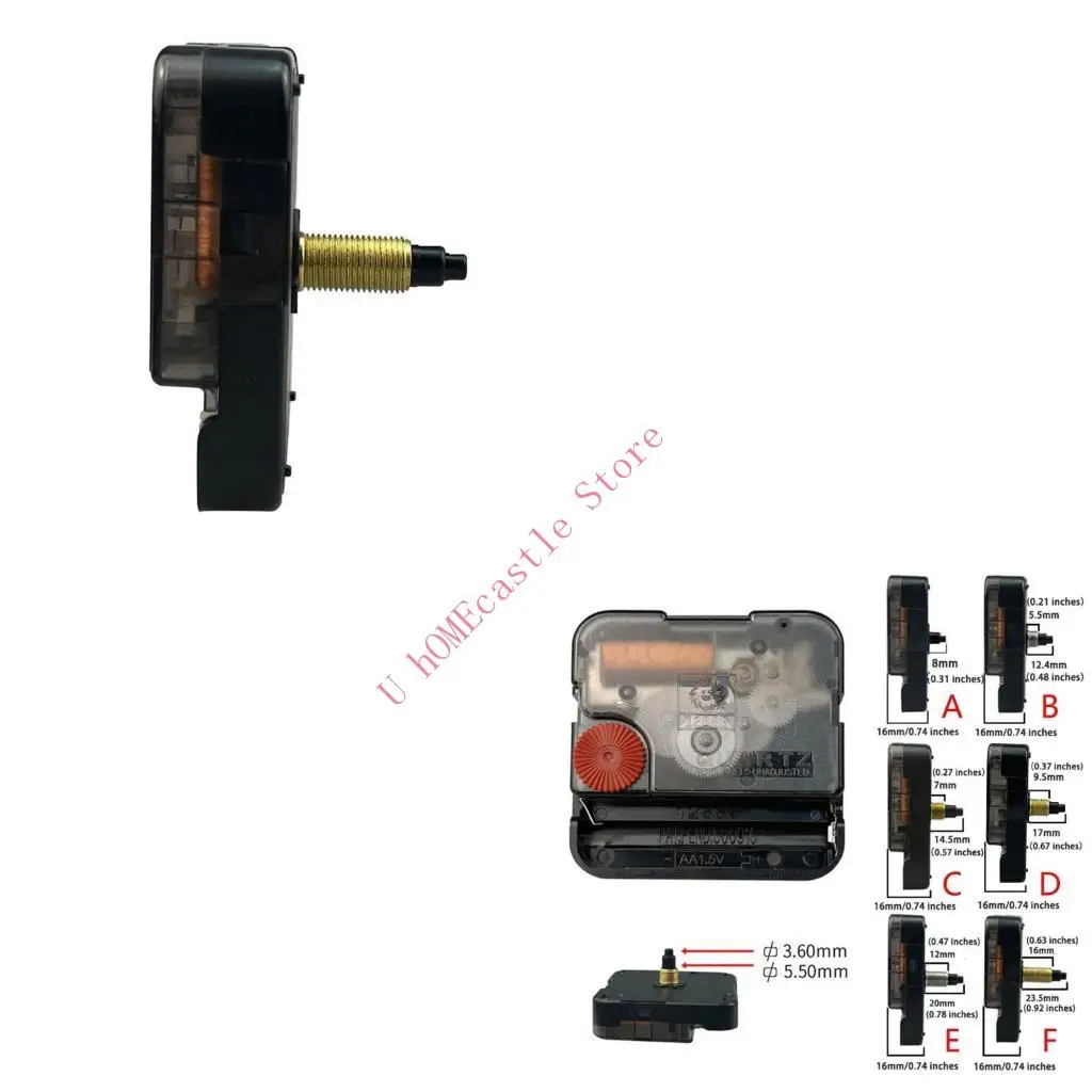 63HF Wall Watch Machinery Kits with  Long Shafts Silents Quartzs Movement Quartzs Clock Mechanism