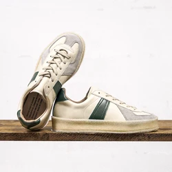 German Military Trainer Shoes Fashion Sneakers GAT Classic Genuine Leather Rof Stlye Hand Stitching Shoes for Men Vintage Women