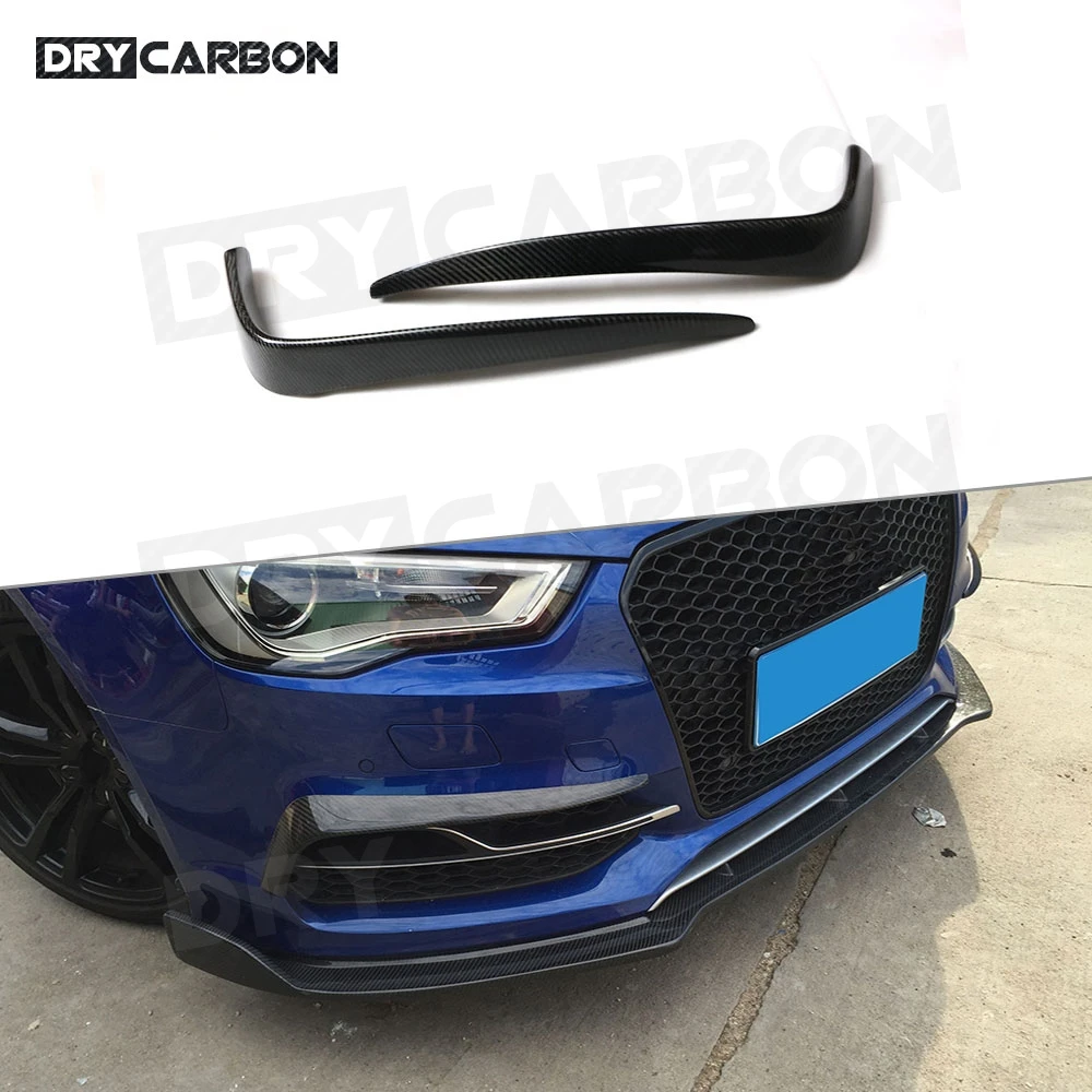 

Передняя противотуманная фара из углеродного волокна, рамка для век, накладки, полоски для Audi A3 S3 Sedan 2013-2016, бампер, противотуманные фары, украшение, аксессуары из FRP