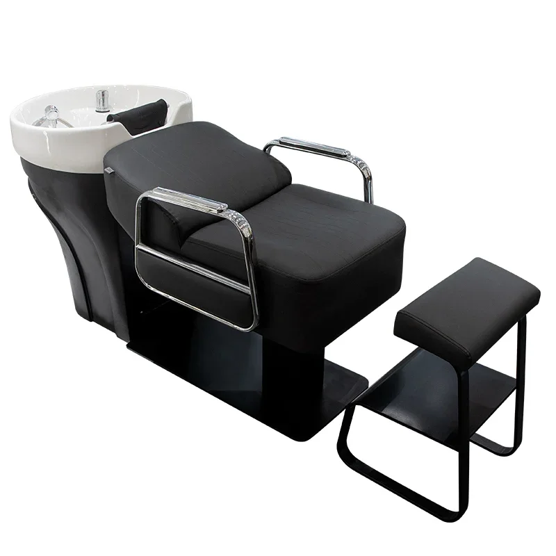 

FG17New shampoo barber shop special high-end barber shop ceramic deep basin silicone headrest flush bed