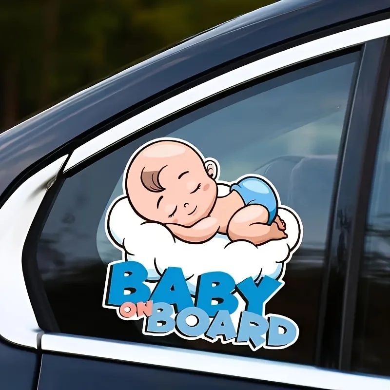 Baby On Board Sleeping Baby Vinyl Sticker Waterproof Decal For Car Rear Window Safety Sign Auto Accessories Family Decor view 3