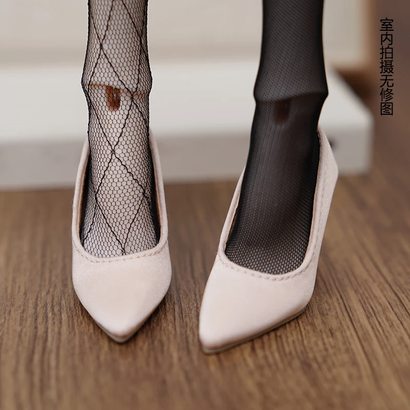 1/4 Bjd دمية الأحذية اليدوية 6.4 سنتيمتر * 2.3 سنتيمتر * 2.9 سنتيمتر موضة بلون الساتان عالية الكعب أحذية من الجلد الصغيرة ل Bjd إكسسوارات دمي