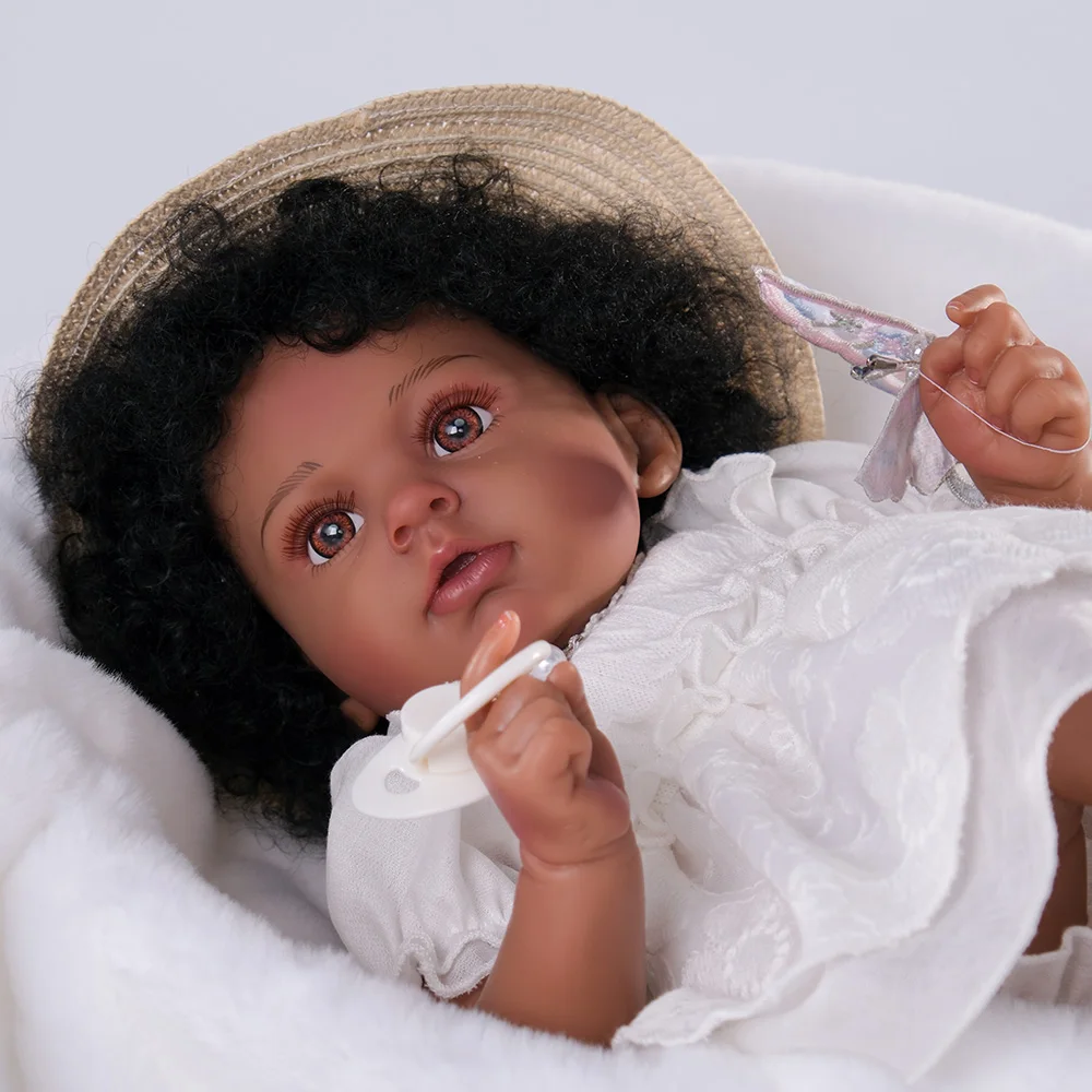 

Cloveray Original 24 inch Realistic Reborn Baby Doll Vinyl Cloth Body Cute Soothe Doll High-Quality Handmade Toy Kid Xmas Gifts
