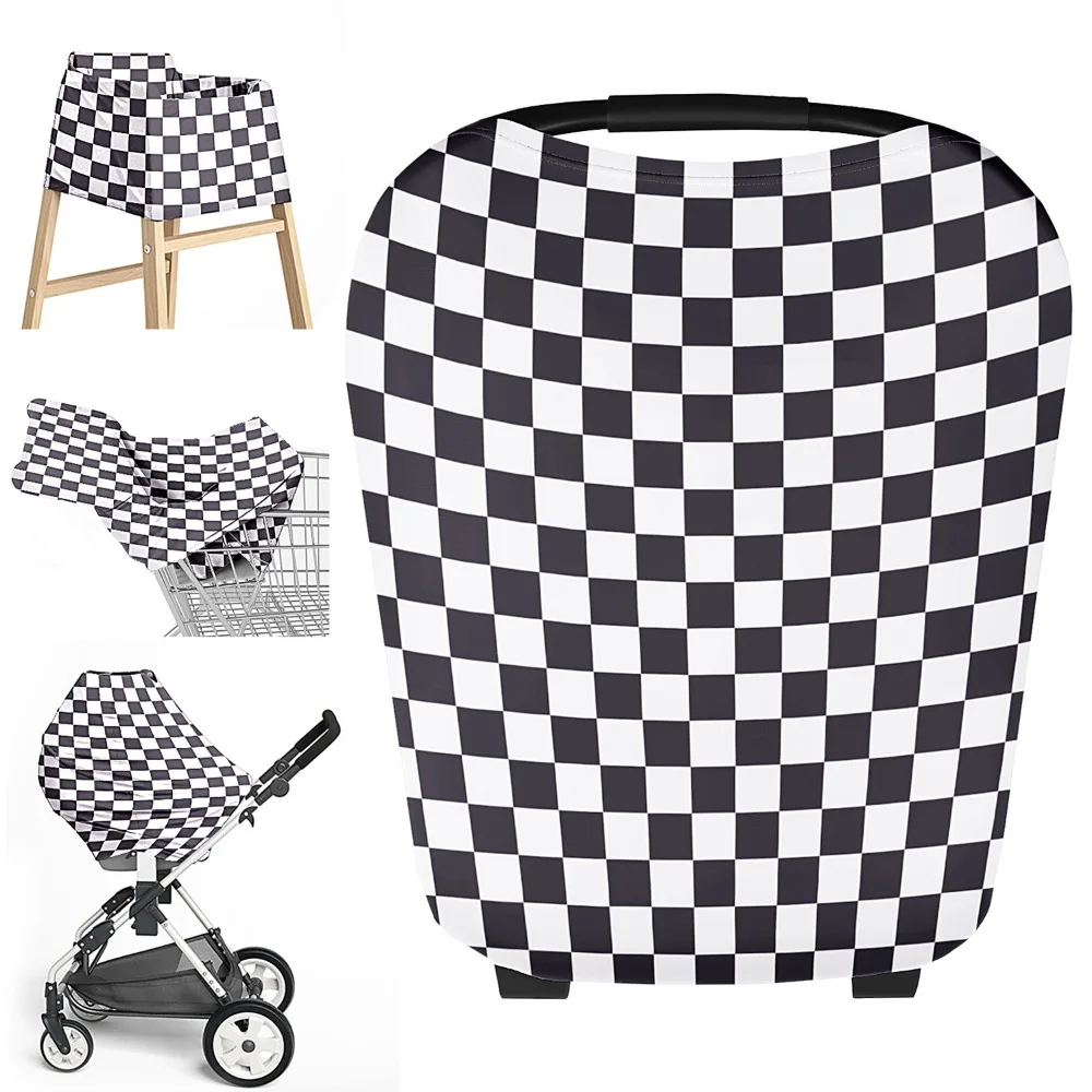 The Nursing Cover Breastfeeding Baby Infant Shopping Cart Cove Checkered Flag Carseat Canopy Stroller Cart Cover