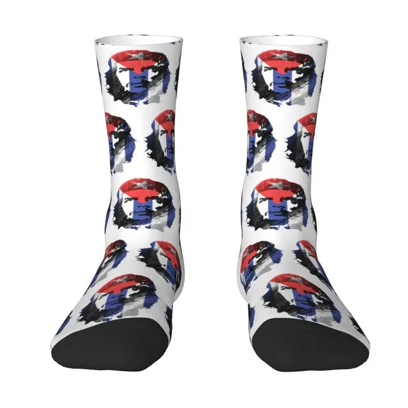 Che Guevara Cuba Flag Men's Crew Socks Unisex Cool Cuban Revolution Spring Summer Autumn Winter Dress Socks