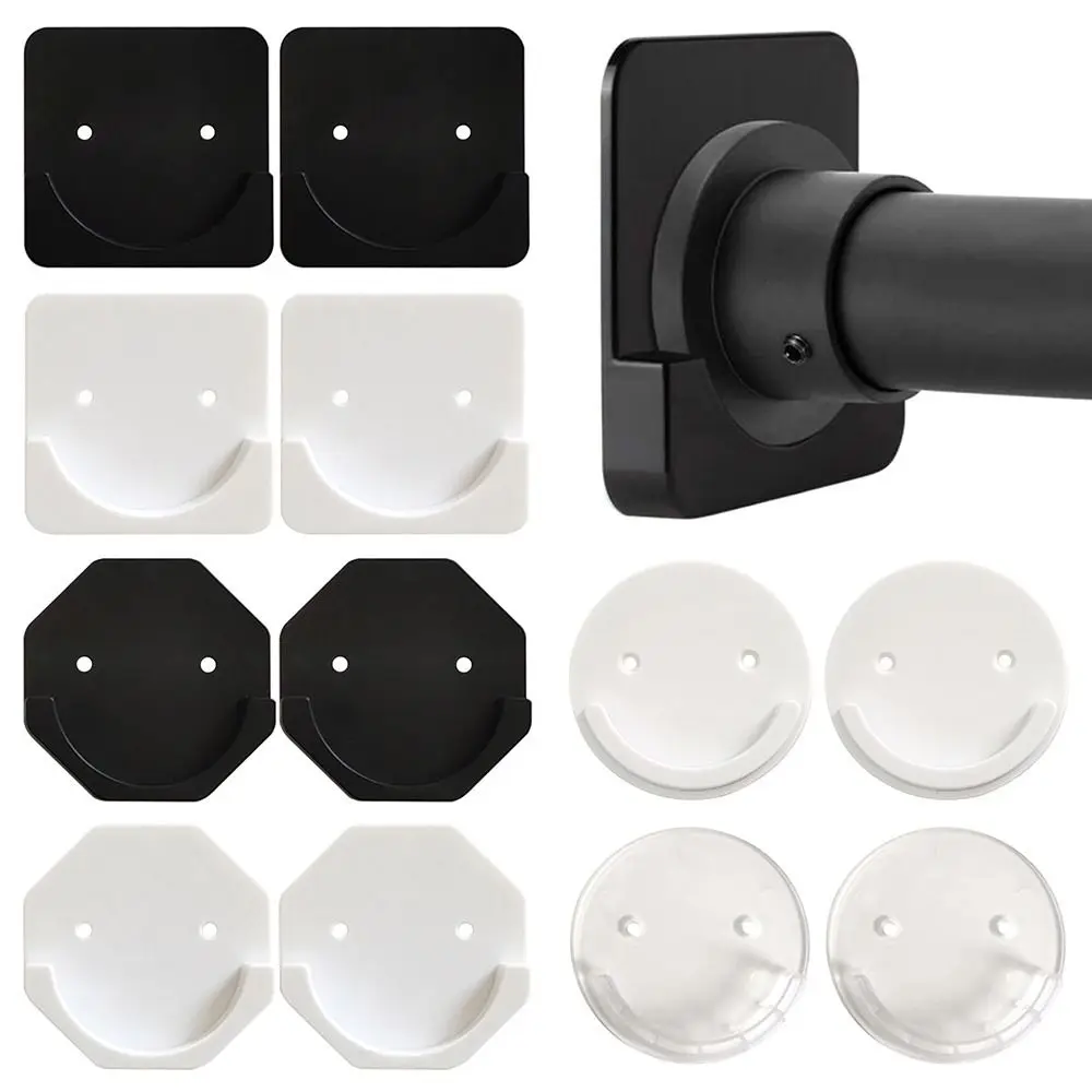 Wall Adhesive Bathroom Screw Fixation Tension Holder Curtain Rod Mount Retainer Shower Curtain Rod Shower Rods Holder