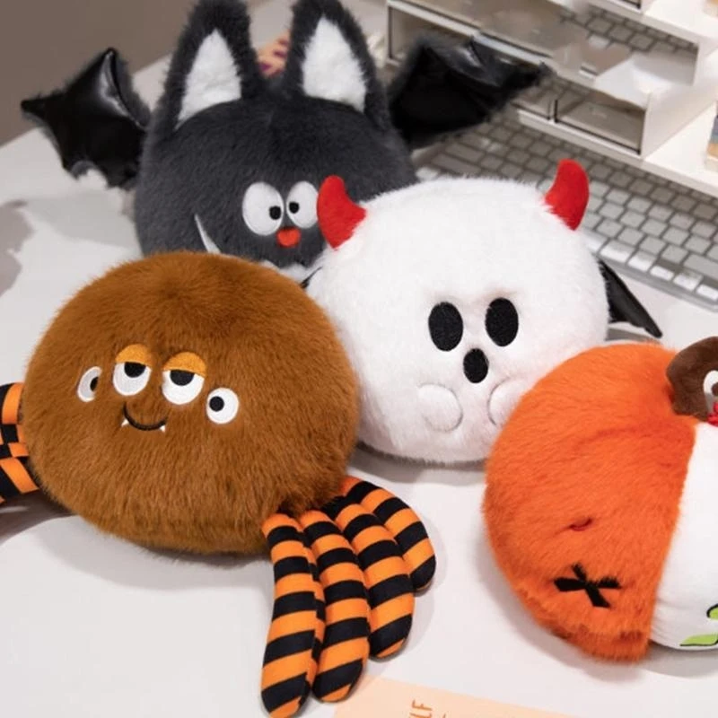 

54DA Pumpkins Plush Doll Halloween Spiders Doll Halloween Stuffed Doll Bat Doll Plush Toy Holiday Decoration for Boy Girl