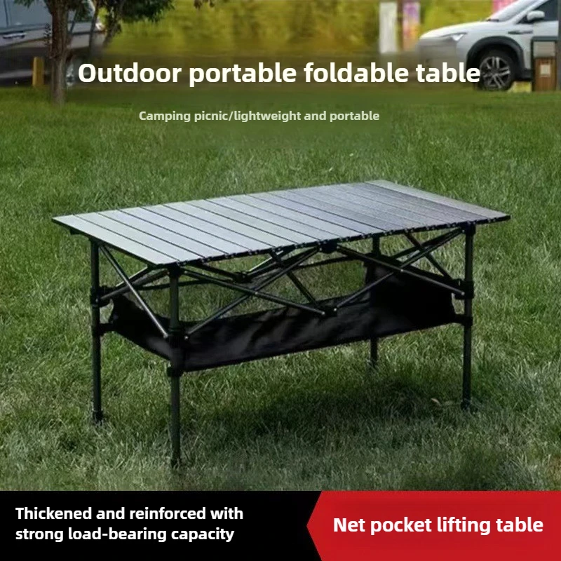 

Outdoor Folding Table Metal Table Portable Camping Picnic Table Stall Tables Camping Barbecue Self Driving Seaside Resort Tables