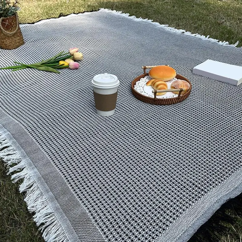 

Camping Blankets For Sleeping Outdoor Blanket Portable Family Grass Play Mats Cotton blend Portable Mat Picnic Mat Camping Parts