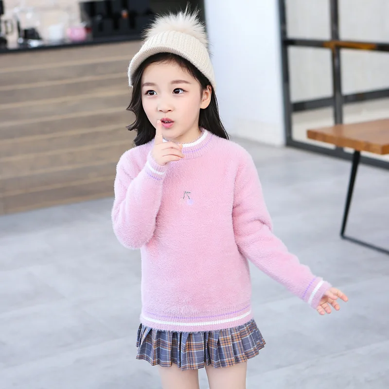 Kids Winter Pulover Sweater Dres Little Girl Turtleneck Winter Top Clothing Sweater Children  4 5 6 7 8 9 10 11 12 13 14 15 Year