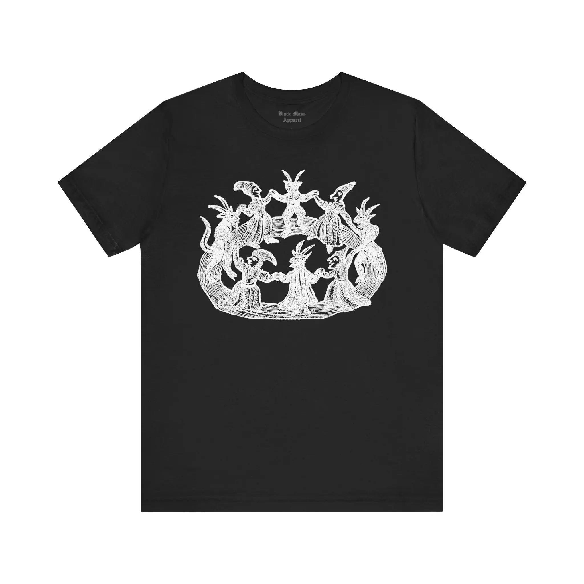 Witches and Wizards II, Vintage Woodcut Shirt, Occult Art T-shirt, Black Magic, Witchy, Coven, Witchy Jersey Short Sleeve Tee - view 2