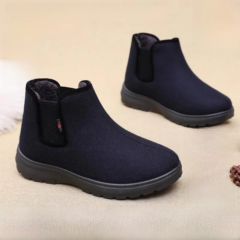 

Мужские зимние утепленные нескользящие теплые хлопковые туфли с флисовой подкладкой, легко надеваемые, очень удобные, в стиле старопекинских тканевых туфель