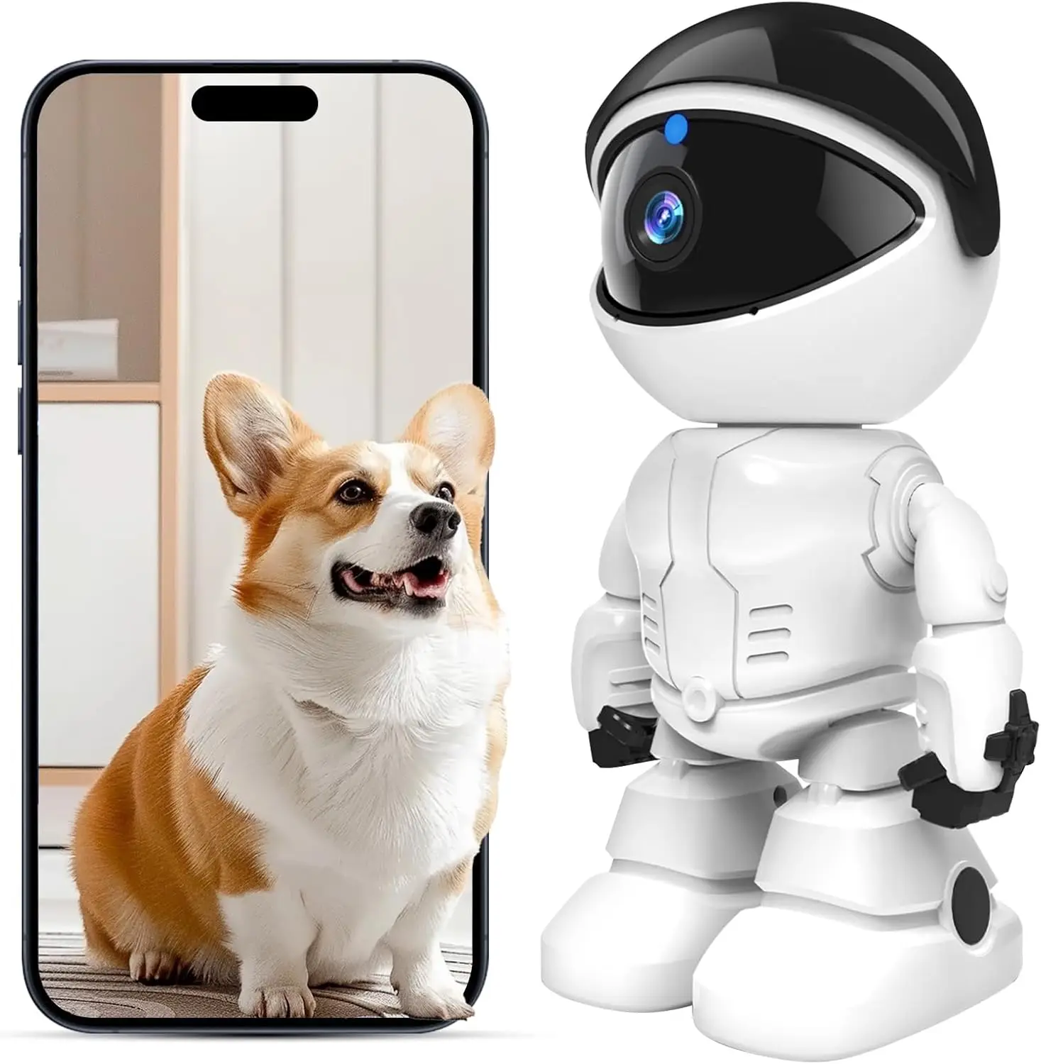 Indoor Camera Robot | Pet Camera,Two-Way Audio,Color Night Vision,Pet/Baby Camera with Mobile App,Motion Tracking