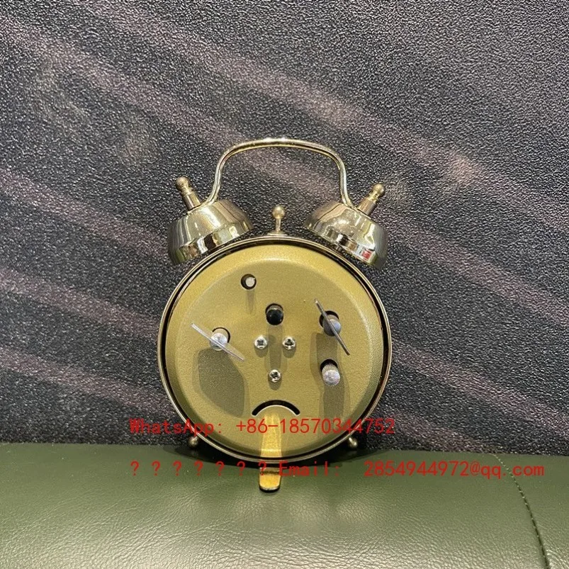Metal Movement Clockwork Manual Old-fashioned Shuangling Tick Antique Nostalgic Classic Collection Mechanical Alarm Clock