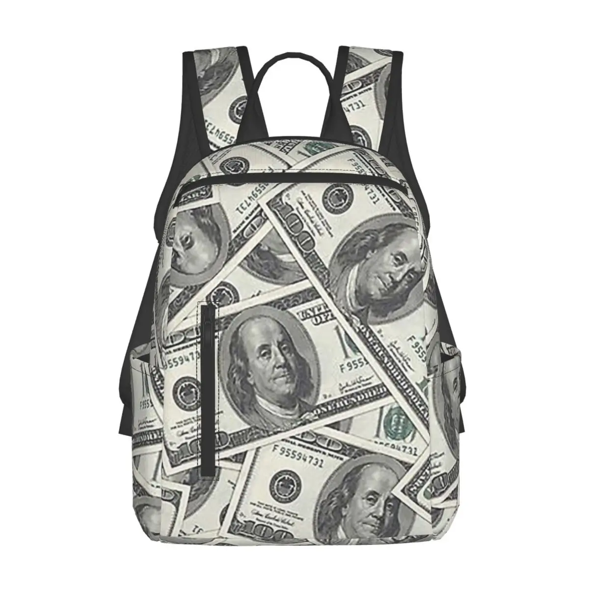 Rich Money Novelty Dollars Backpack Daypack Large Capacity Boys Girls BookBag School Bag Shoulder Bags for Men Women