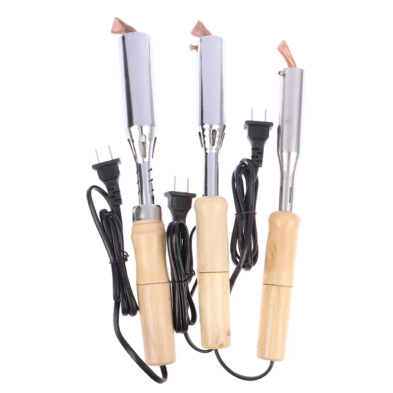 100W/150W/200W Electric Soldering Iron Solder Welding Chisel Tip Wood Handle Home Tool Soldering