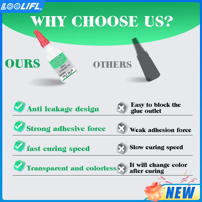 لوليفل 50 جرام غراء زيتي عالي القوة للحام - غراء فائق القوة عالمي للصمغ الفائق الفائق للزجاج المعدني الخزفي الراتنجي