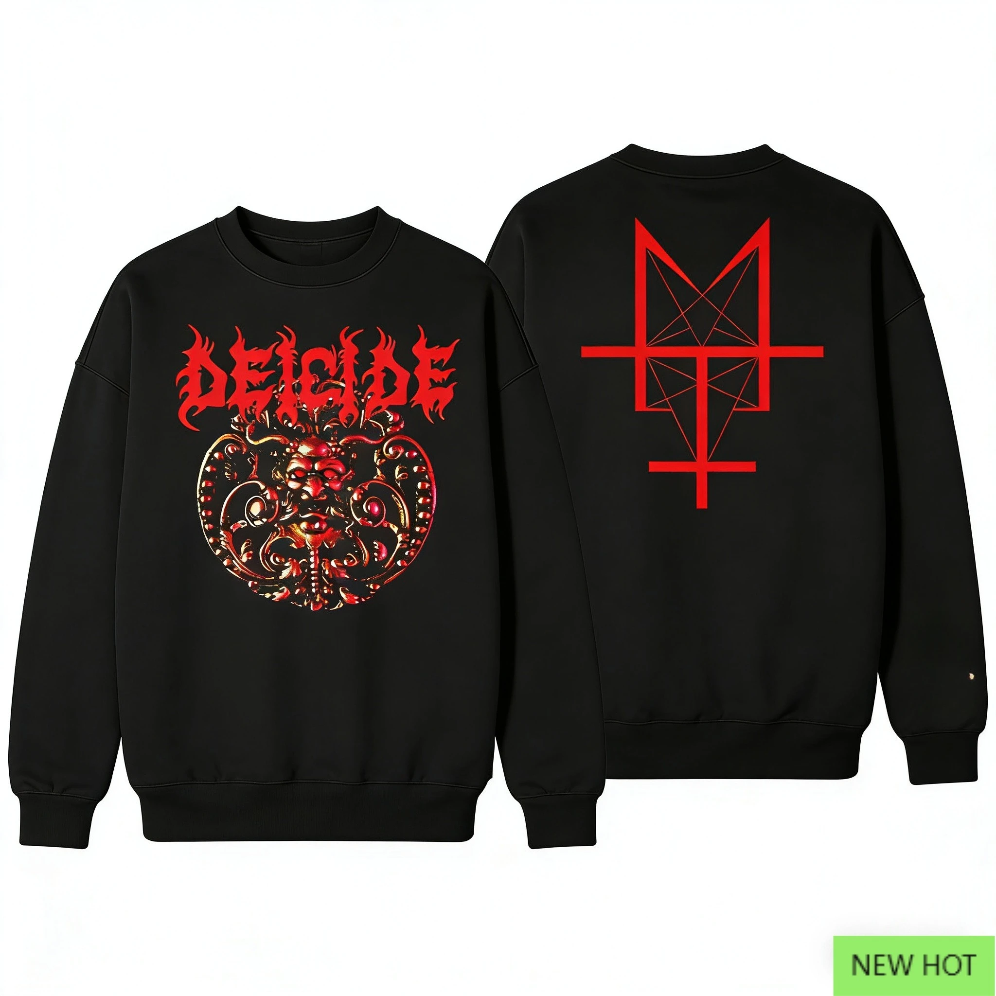 Deicide Dark Element Hoodie, Death Metal Sweatshirt, Perfect for Fans Who Love US Death Metal & Extreme Dark Vibe