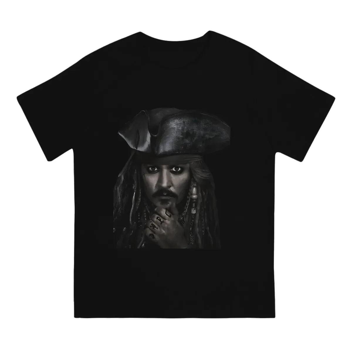 Mr depp  Captain Jack Men T Shirt Actor  Depp Cool Tees Short Sleeve Round Neck T-Shirt 100% Cotton Birthday Present Tops