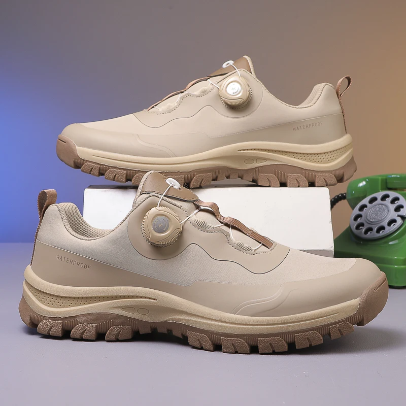 

High Quality Hiking Shoes For Men Outdoor Non-slip Men's Trekking Sneakers Rotary Buckle Casual Sports Shoes Man Walking Shoes