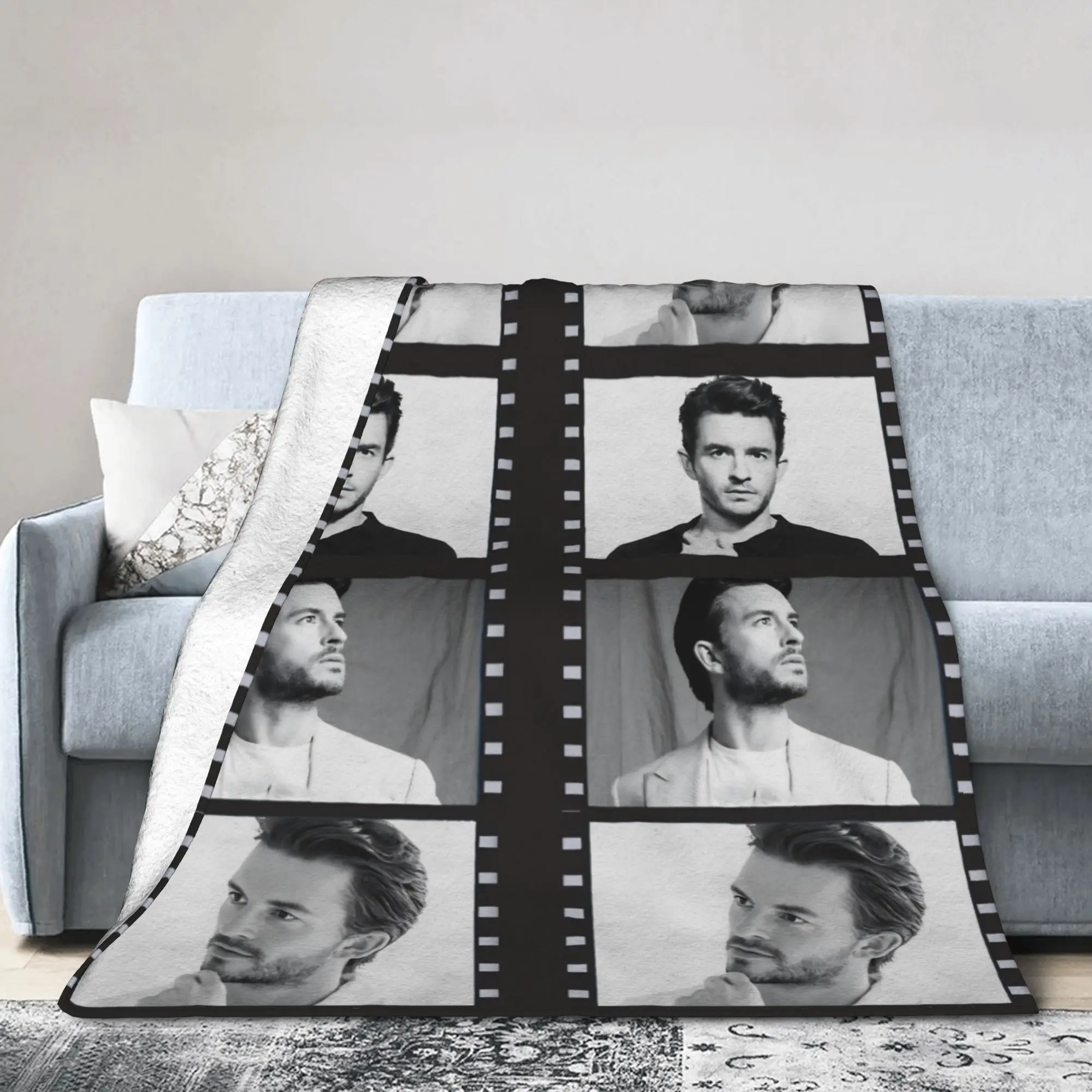 Jonathan Bailey Actor Blankets Comedy Fleece Vintage Soft Throw Blankets for Home Spring Autumn