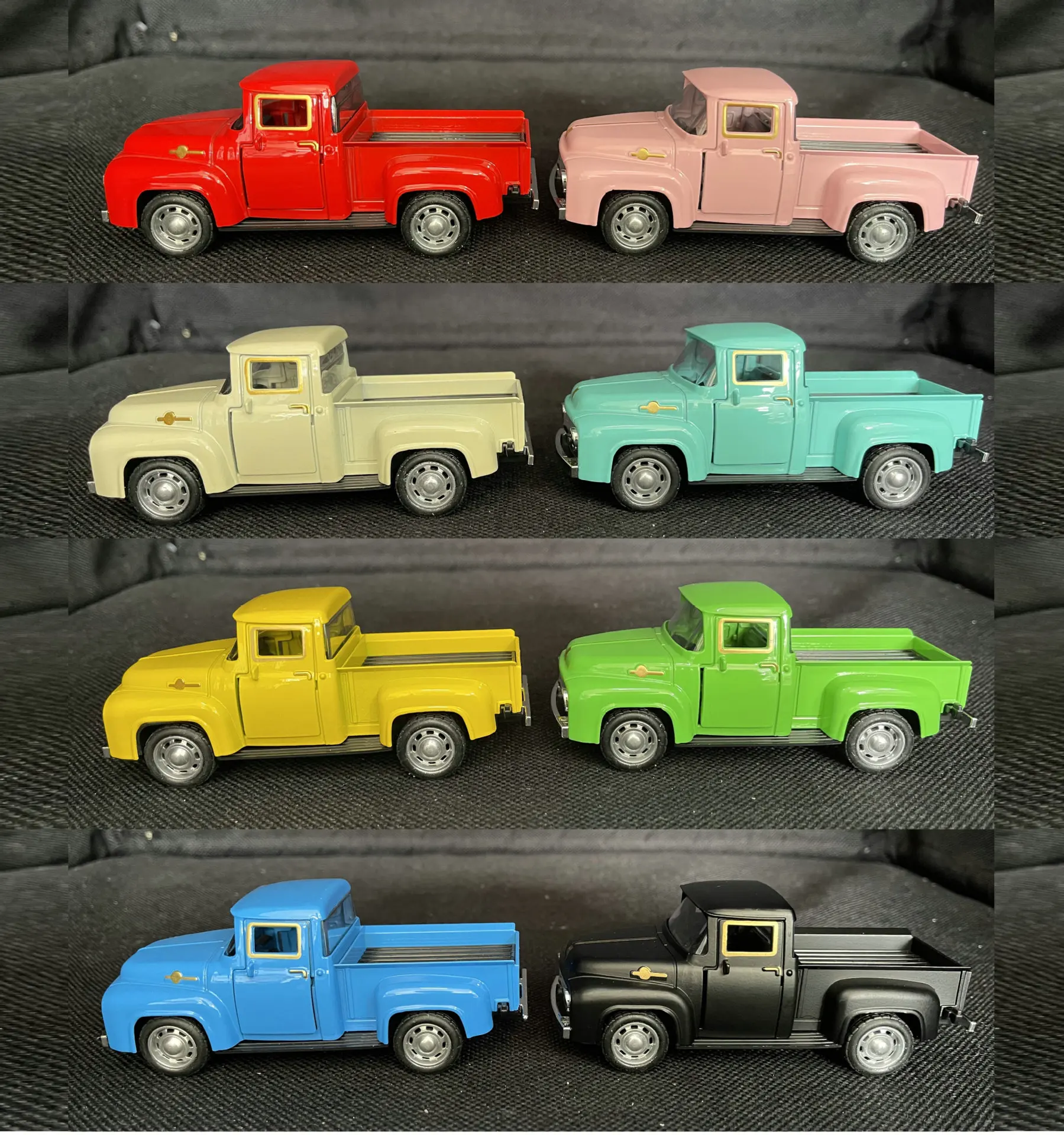 1:43 Classic Pickups Truck Simulation Car Model Alloy Pull Back Diecast Vehicle For Boys Children Christmas Decoration Toy