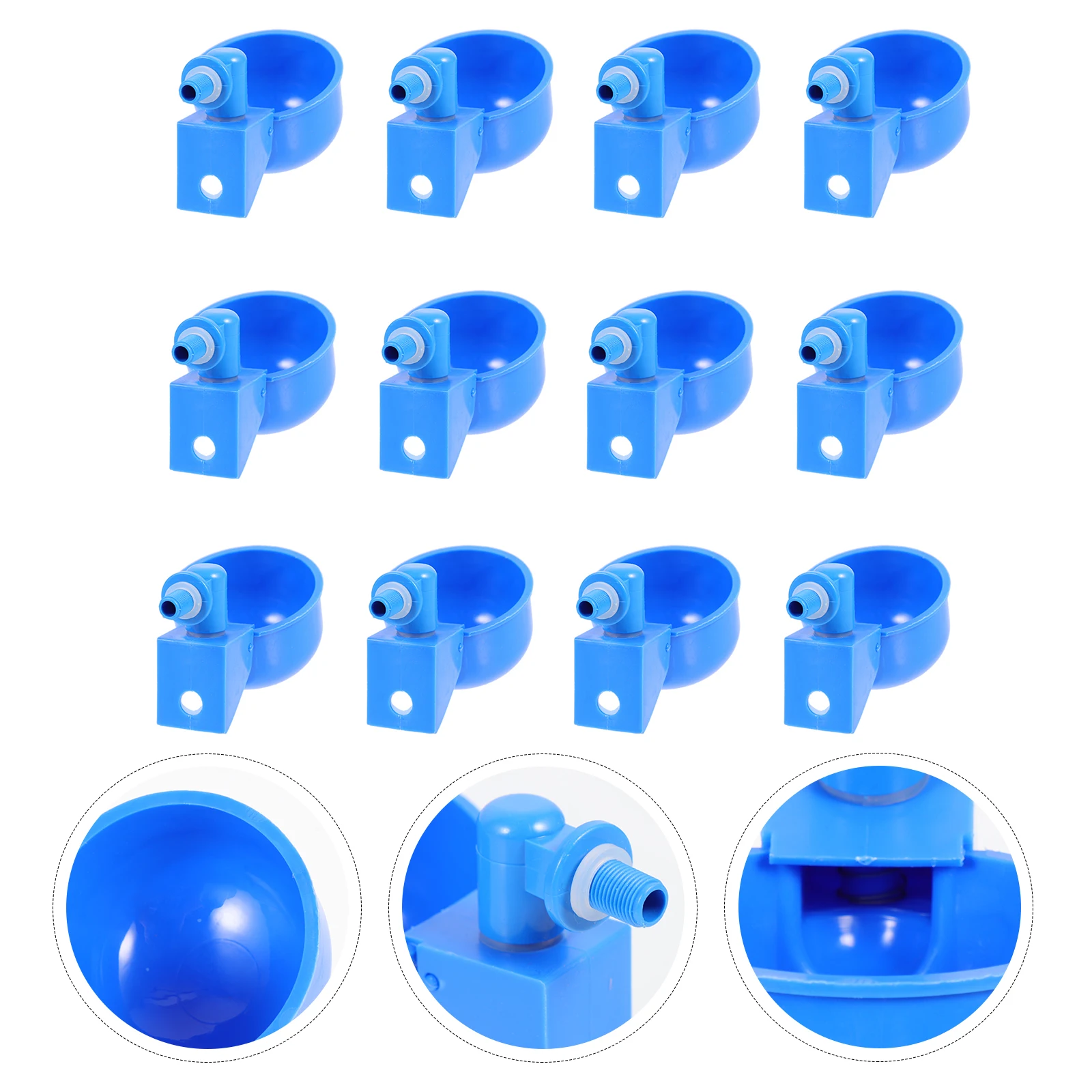 

12 Pcs Bird Water Cup Automatic Chicken Drinking Bowl Plastic Feeder Waterer Cups Blue