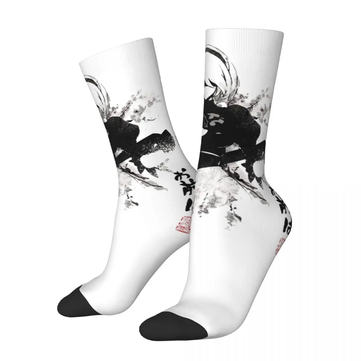 Cozy Female Male Socks NieR Automata 2B Japan Stuff Super Soft YoRHa High Quality Socks All Seasons