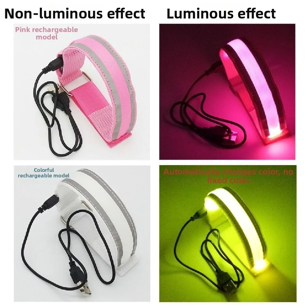 Fascia da braccio per corsa notturna per sport all'aria aperta - Luce LED ricaricabile tramite USB, cinturino di sicurezza riflettente per ciclismo e corsa
