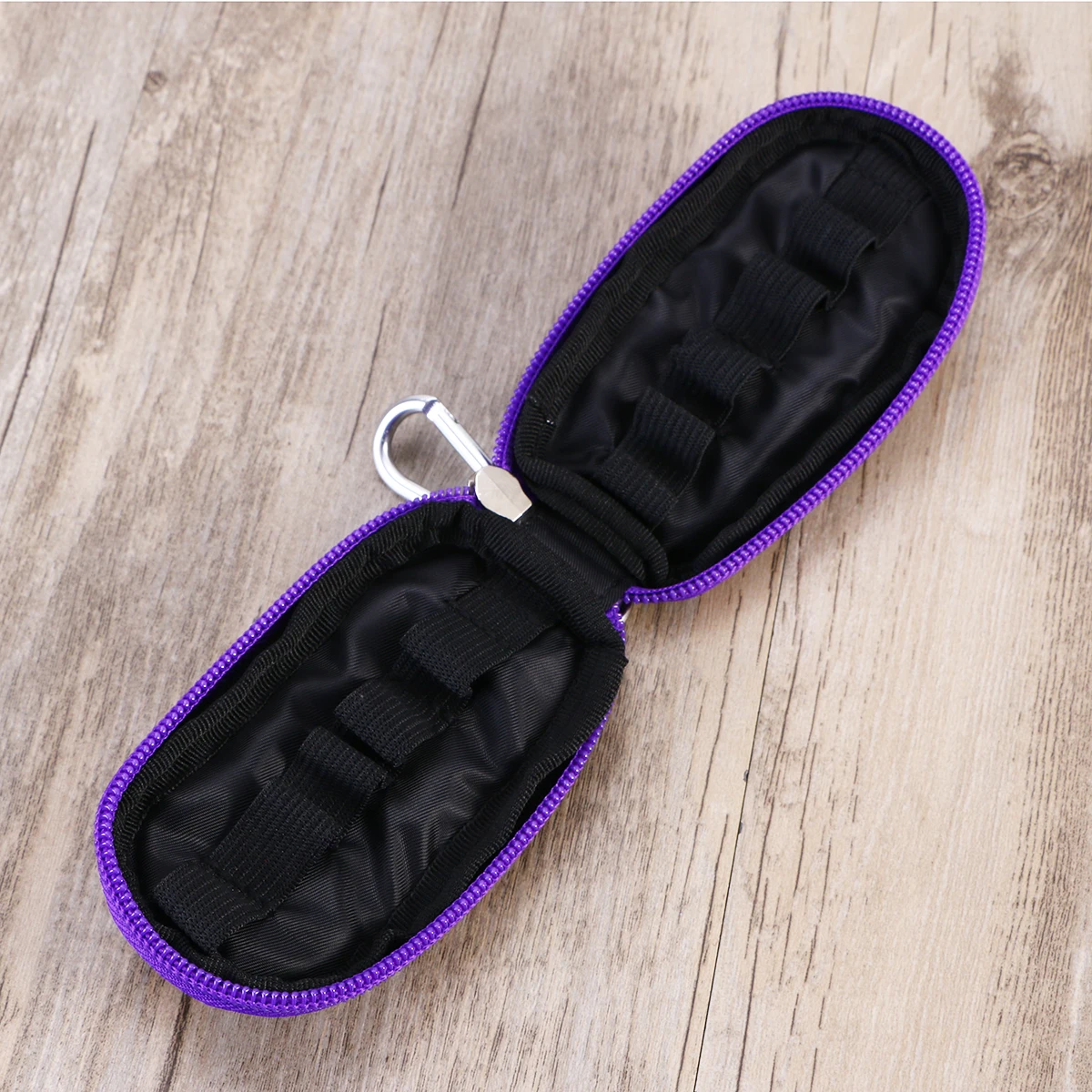 Essential Oil Box Key Case Compact Travel Bag Clear Protective Finish Interior Pattern Design Easy Carry with Refined Handle